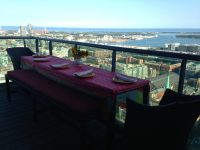 Dinner setting, high terrace at Spire