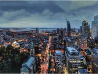 A south panorama from Spire at dusk, July 2013.